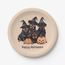Happy Halloween Rottweiler Honden Jack O Lantern Papieren Bordje
