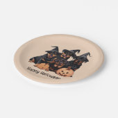Happy Halloween Rottweiler Honden Jack O Lantern Papieren Bordje (Gekanteld)