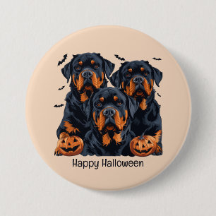 Happy Halloween Rottweiler Honden Jack O Lantern Ronde Button 7,6 Cm