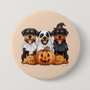 Happy Halloween Rottweiler Honden Jack O Lantern Ronde Button 7,6 Cm
