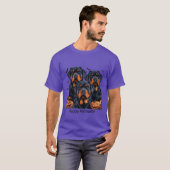 Happy Halloween Rottweiler Honden Jack O Lantern T-shirt (Voorkant volledig)