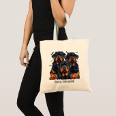 Happy Halloween Rottweiler Honden Jack O Lantern Tote Bag (Voorkant (product))