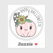 Happy Halloween | Roze pompoen en pooldots Sticker (Vel)