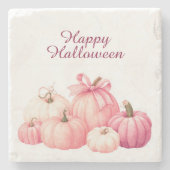 Happy Halloween Roze Pompoen Onderzetters (Voorkant)