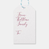 Happy Halloween Roze Pompoen Onderzetters Cadeaulabel (Achterkant)