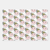 Happy Halloween | Roze pompoenen en zonnebloemen Inpakpapier Vel (Voorkant)