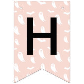 Happy Halloween Roze Sinaasappel Zwart Haunted Hou Vlaggetjes (Eerste vlag)