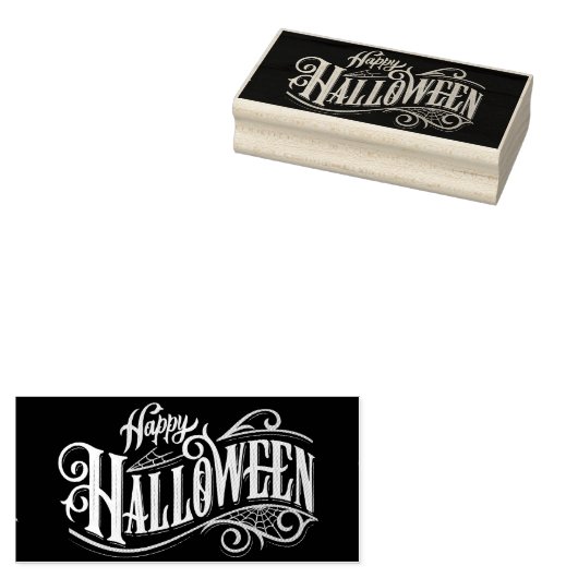 Happy Halloween Rubberstempel (Gestempeld)