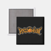 Happy Halloween Ruby Eye Pumpkin Silver Lijst Magneet (Voorkant / Achterkant)