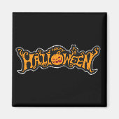 Happy Halloween Ruby Eye Pumpkin Silver Lijst Magneet (Voorkant)