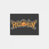 Happy Halloween Ruby Eye Pumpkin Silver Lijst Post-it® Notes (Voorkant)