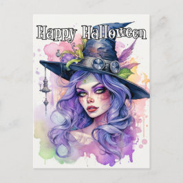 Happy Halloween Salem Witch Illustratie Briefkaart