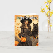 Happy Halloween | Salem Witch Kaart (Gele Bloem)
