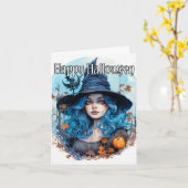 Happy Halloween | Salem Witch Kaart (Gele Bloem)