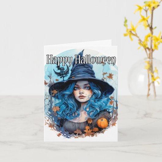 Happy Halloween | Salem Witch Kaart (Gele Bloem)