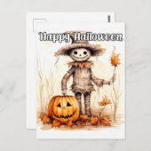 Happy Halloween Scarecrow Briefkaart (Voorkant / Achterkant)
