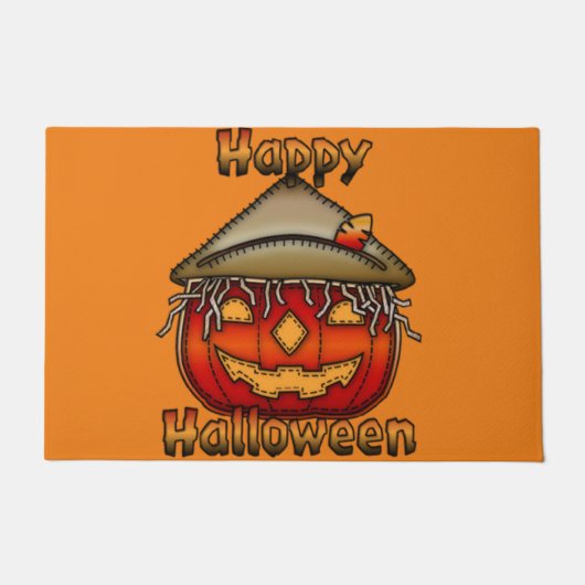 Happy Halloween Scarecrow Jack Deurmat (Voorkant)