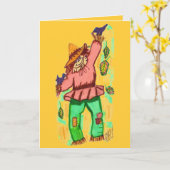 HAPPY HALLOWEEN SCARECROW-kaart Kaart (Gele Bloem)