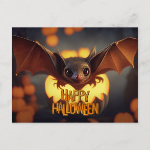 Happy Halloween Scary Bat Briefkaart