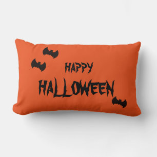 Happy Halloween Scary Bat Oranje Throw Kussen