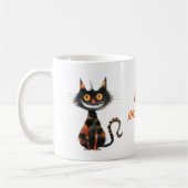 Happy Halloween Scary Black Cat Coffee Cocoa Mok (Links)