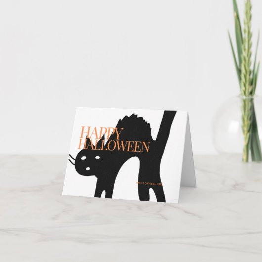Happy Halloween Scary Cat Halloween Card Bedankkaart (Voorkant)