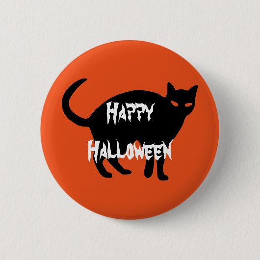 Happy Halloween Scary Cat Ronde Button 5,7 Cm (Voorkant)