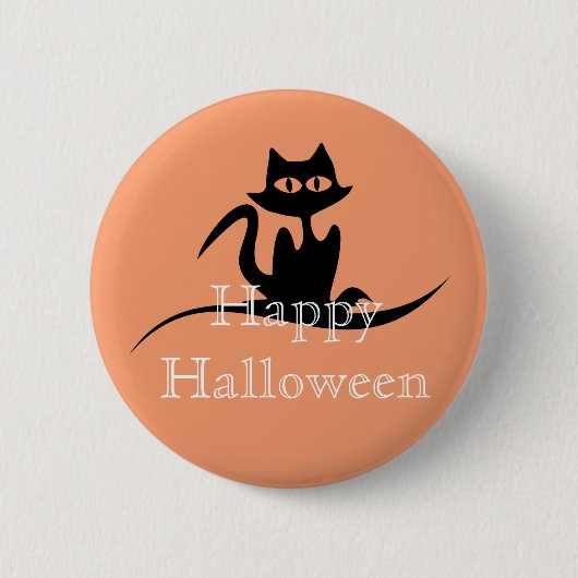 Happy Halloween Scary Cat Ronde Button 5,7 Cm (Voorkant)
