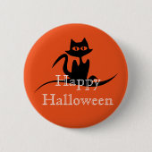 Happy Halloween Scary Cat Ronde Button 5,7 Cm (Voorkant)
