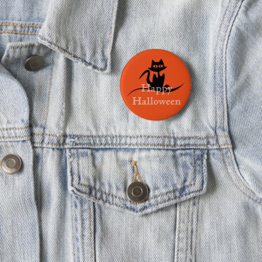 Happy Halloween Scary Cat Ronde Button 5,7 Cm (In situ)