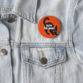 Happy Halloween Scary Cat Ronde Button 5,7 Cm (In situ)