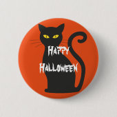 Happy Halloween Scary Cat Ronde Button 5,7 Cm (Voorkant)