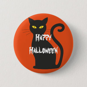 Happy Halloween Scary Cat Ronde Button 5,7 Cm