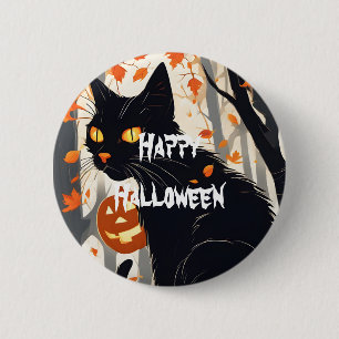 Happy Halloween Scary Cat Ronde Button 5,7 Cm