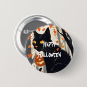 Happy Halloween Scary Cat Ronde Button 5,7 Cm (Voorkant /achterkant)