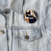 Happy Halloween Scary Cat Ronde Button 5,7 Cm (In situ)