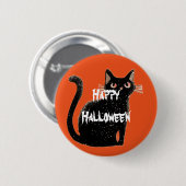 Happy Halloween Scary Cat Ronde Button 5,7 Cm (Voorkant /achterkant)
