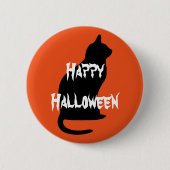 Happy Halloween Scary Cat Ronde Button 5,7 Cm (Voorkant)