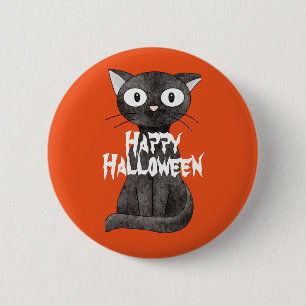 Happy Halloween Scary Cat Ronde Button 5,7 Cm