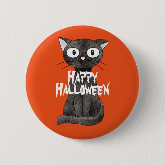 Happy Halloween Scary Cat Ronde Button 5,7 Cm (Voorkant)