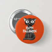 Happy Halloween Scary Cat Ronde Button 5,7 Cm (Voorkant /achterkant)