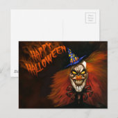 Happy Halloween Scary Clown Briefkaart (Voorkant / Achterkant)