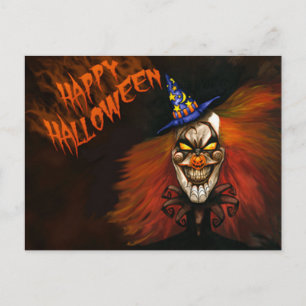 Happy Halloween Scary Clown Briefkaart