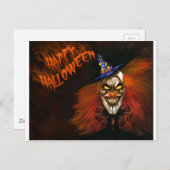 Happy Halloween Scary Clown Briefkaart (Voorkant / Achterkant)