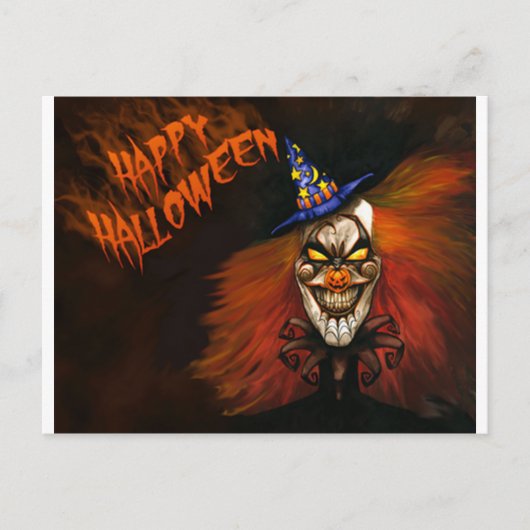 Happy Halloween Scary Clown Briefkaart (Voorkant)