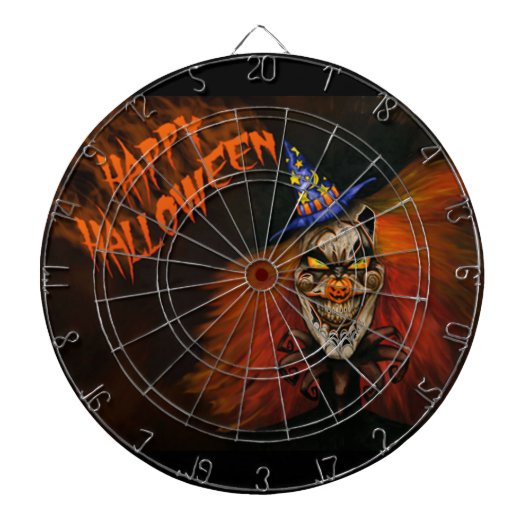 Happy Halloween Scary Clown Dartbord (Voorkant)
