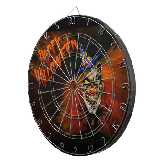Happy Halloween Scary Clown Dartbord (Voorkant Rechts)