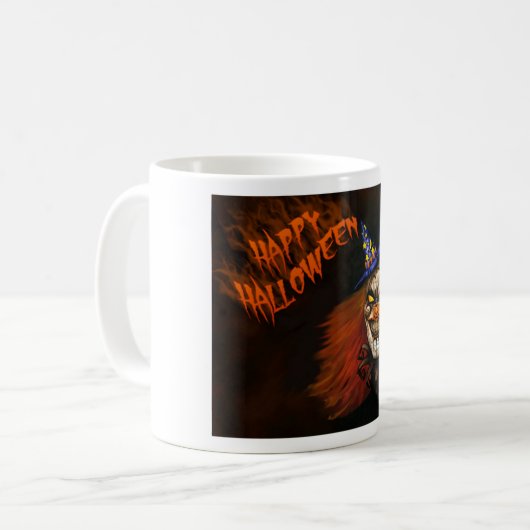 Happy Halloween Scary Clown Koffiemok (Voorkant links)