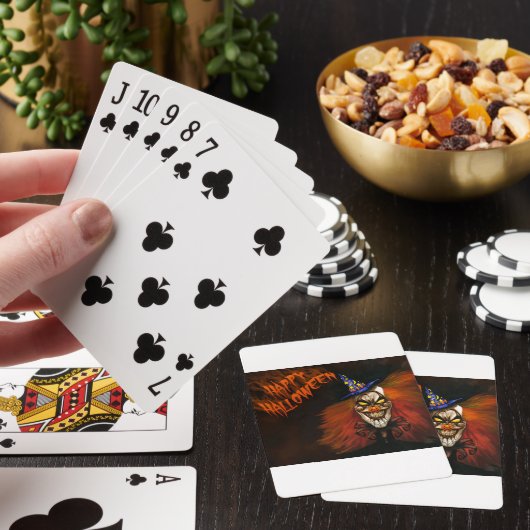 Happy Halloween Scary Clown Pokerkaarten (Insitu)