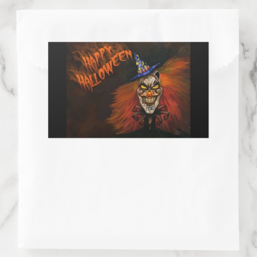 Happy Halloween Scary Clown Rechthoekige Sticker (Tas)